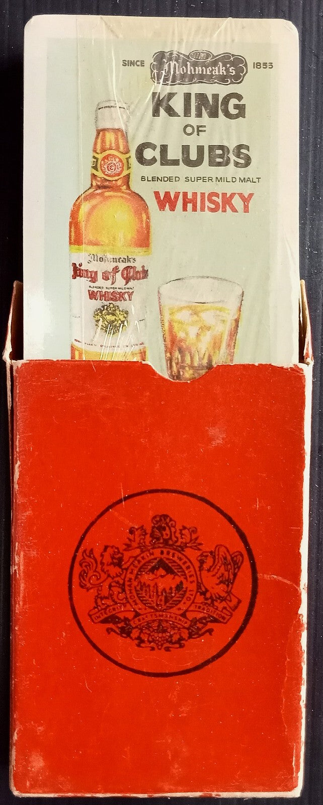 (AOP) India Mohanmeak's King of Clubs Whisky advertisement playing cards sealed
