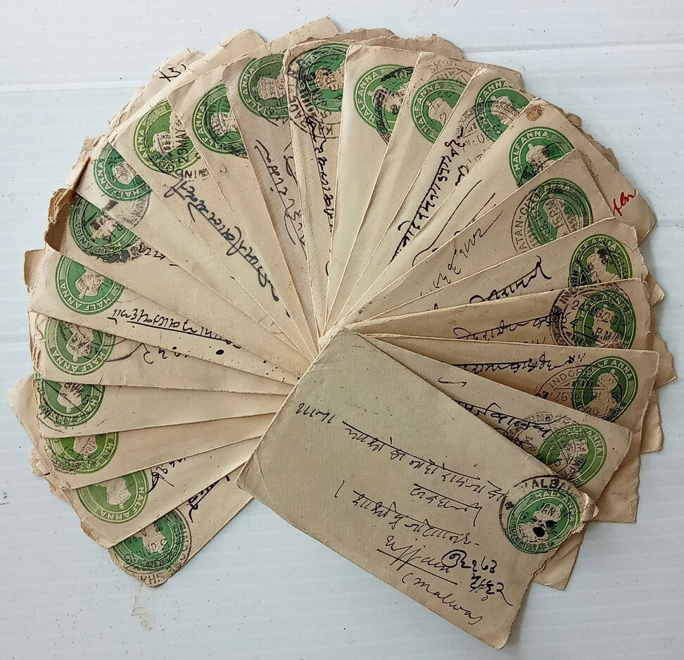 AOP India KGV 1/2a green envelopes x 100  selected for condition WHOLESALE