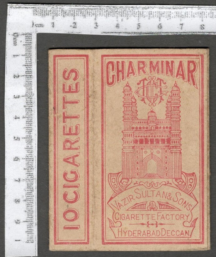 AOP India vintage empty packet CHARMINAR Cigarettes Vazir Sultan & Sons 
