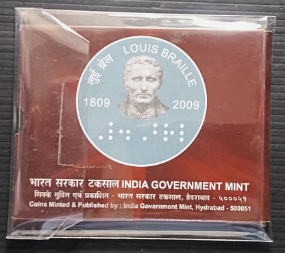 India 200th Birth Anniversary of LOUIS BRAILLE UNC set in pack