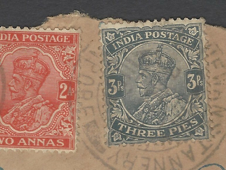 India SHEWAN’S TANNERY postmark & registered label on 1935 cover