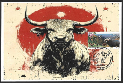 India 2025 WILD BUFFALO, GARIABAND Special covers (5)