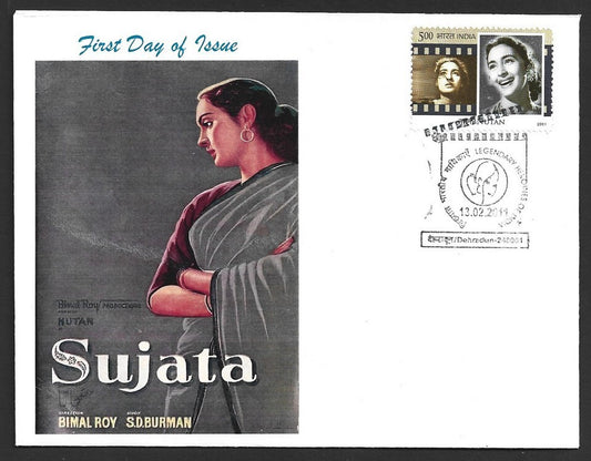 India 2011 Heroines of Indian Cinema private FDC - SUJATA Bimal Roy Nutan