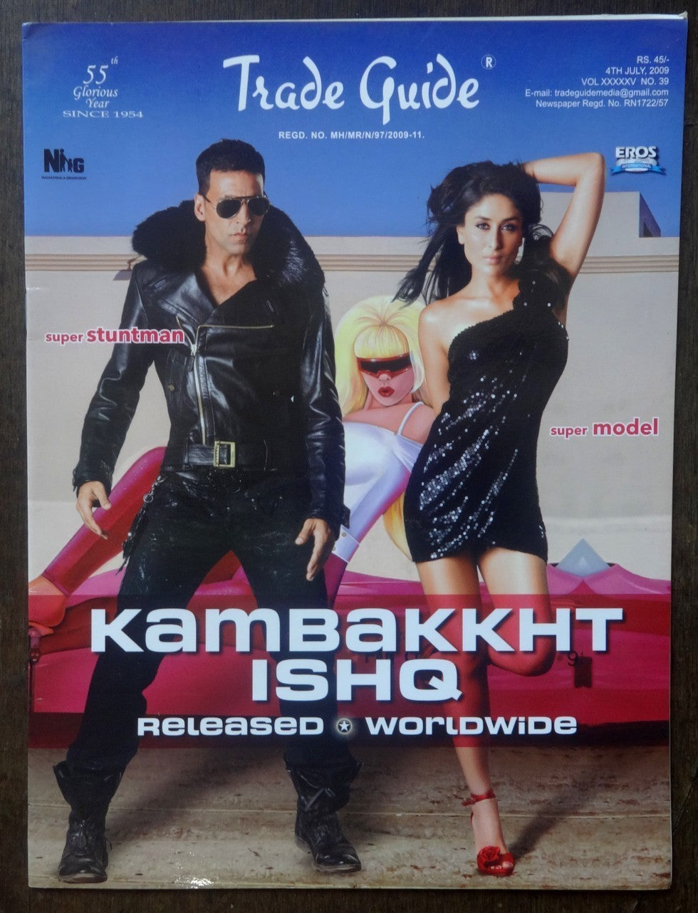 Bollywood Trade magazine COMPLETE CINEMA 4 July 2009 issue Kareena Akshay cover