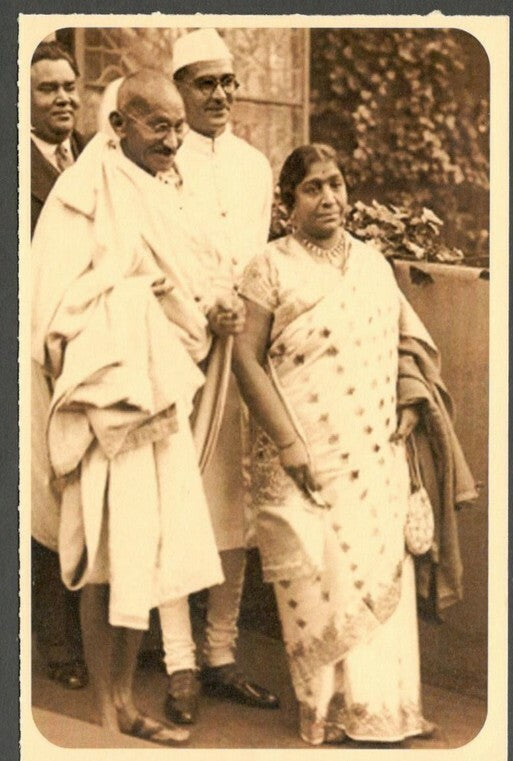 AOP India full back pictorial 50p Gandhi postal card GANDHI 