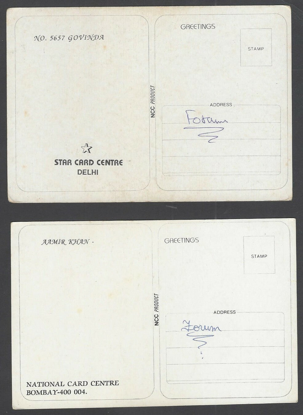 India Bollywood postcards Actors (5)