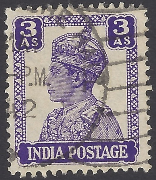 India King George VI 1940 3as INVERTED WATERMARK used SG 271aw