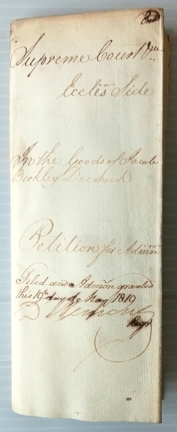 AOP India 1819 Supreme Court, Fort Williams, Calcutta document	