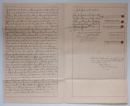 AOP India QV Queen Victoria 1868 Special Adhesive 5R on 1886 indenture 4 pgs