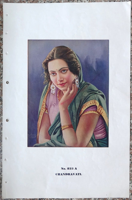 India Bollywood 1941 11” x 17.5” poster CHANDRAVATI Oriental Calendar Co Cal