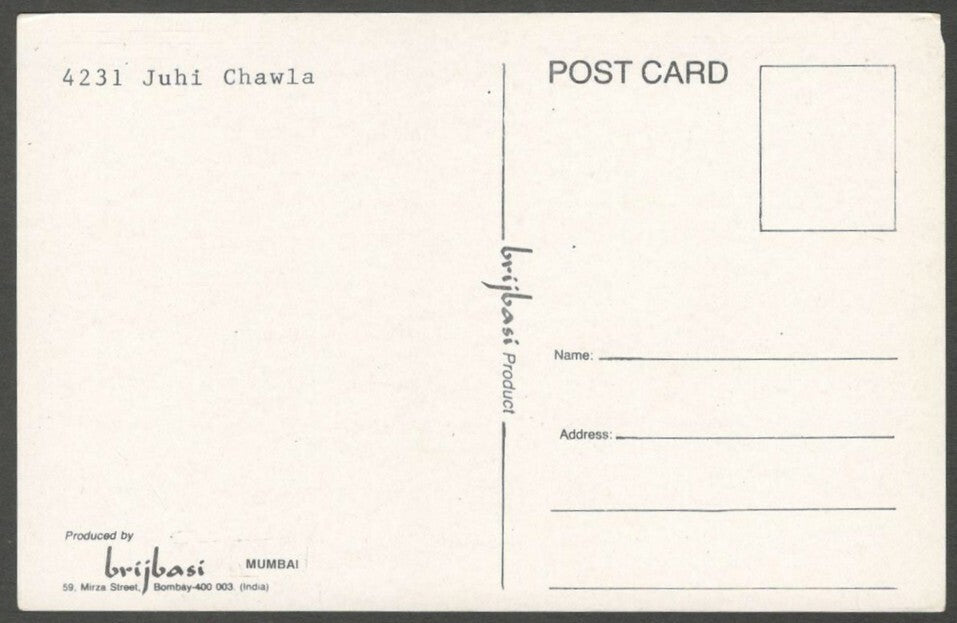 AOP India Bollywood vintage postcard JUHI CHAWLA