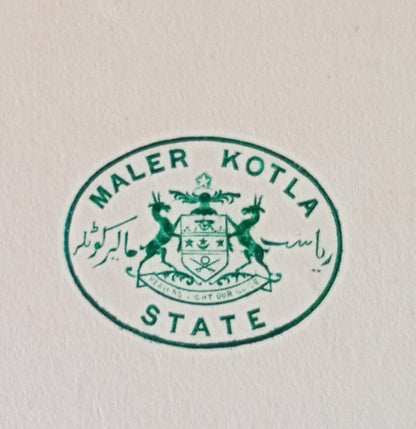 India 1935 crested letter MALER KOTLA STATE about rent for "Maisonette", Simla