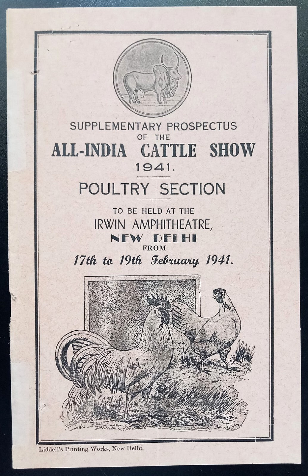 All India Cattle Show 1941 Poultry Section booklet