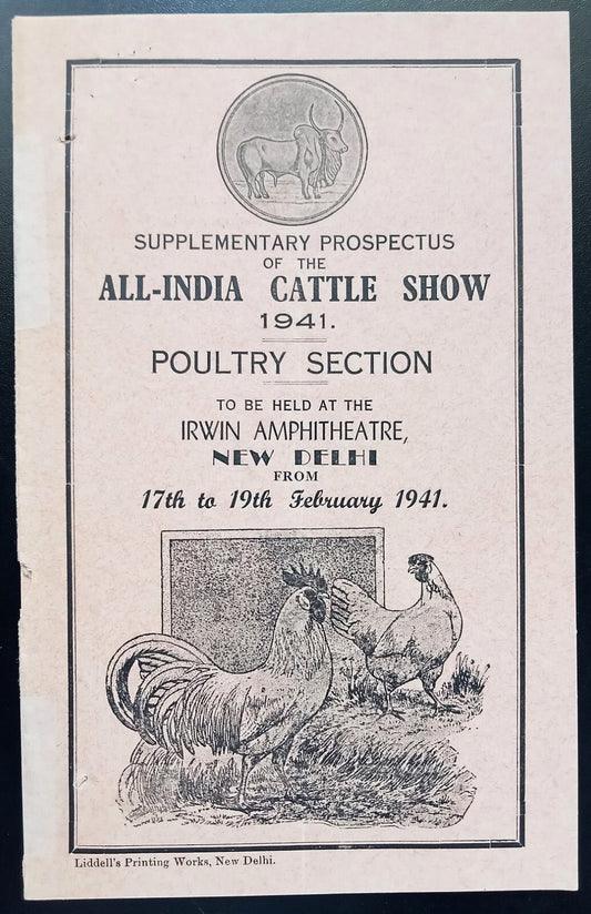 All India Cattle Show 1941 Poultry Section booklet