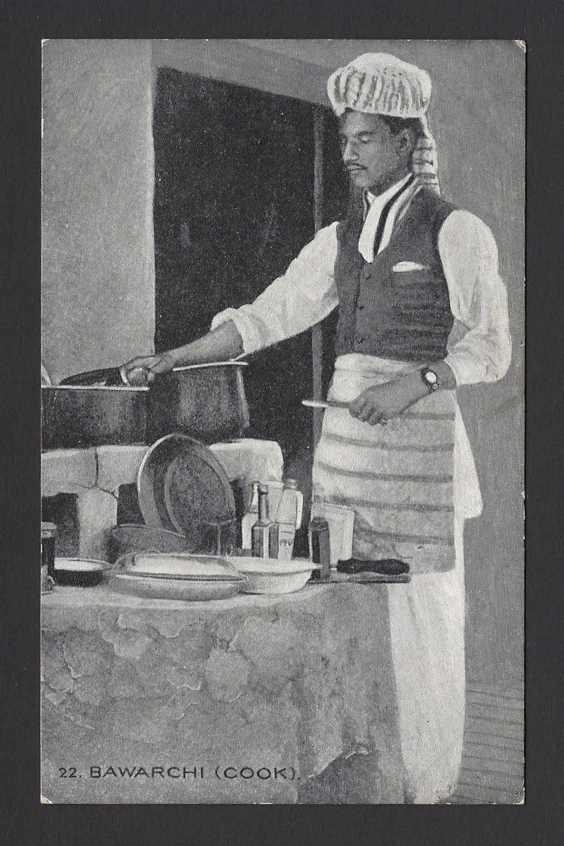 India vintage postcard BAWARCHI (COOK) Pub. D C Mehra, Cherat Hill