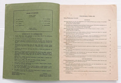 AOP India JOURNAL OF THE BOMBAY NATURAL HISTORY SOCIETY April 1991