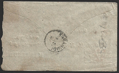 Burma QV 3p carmine pair on cover canc. RANGOON to India 1904