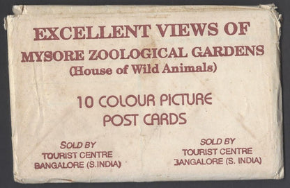 AOP India MYSORE packet of 10 vintage postcards MYSORE ZOOLOGICAL GARDENS