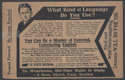 AOP India full back advertisement SPEAK & WRITE THE ENGLISH LANGUAGE 1920