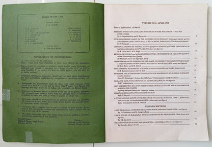 AOP India JOURNAL OF THE BOMBAY NATURAL HISTORY SOCIETY April 1993