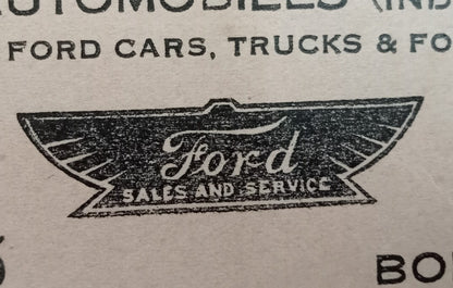 AOP India 1938 billhead FORD AUTOMOBILES (INDIA) LTD., Bombay