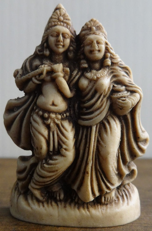 India vintage statue Radha & Krishna 1.5 x 2.5 inches