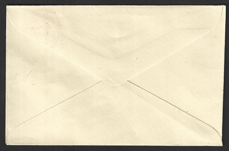 India 35p red envelope with unusual part albino error