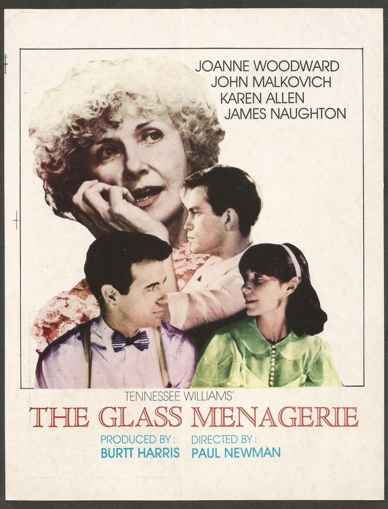 THE GLASS MENAGERIE 1987/1990  India press card Paul Newman