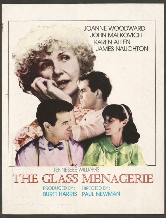 THE GLASS MENAGERIE 1987/1990  India press card Paul Newman