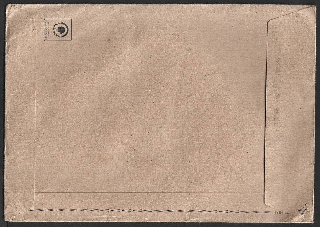 GB Machin £1.47 single franking on cover to Ireland MISSENT TO INDIA