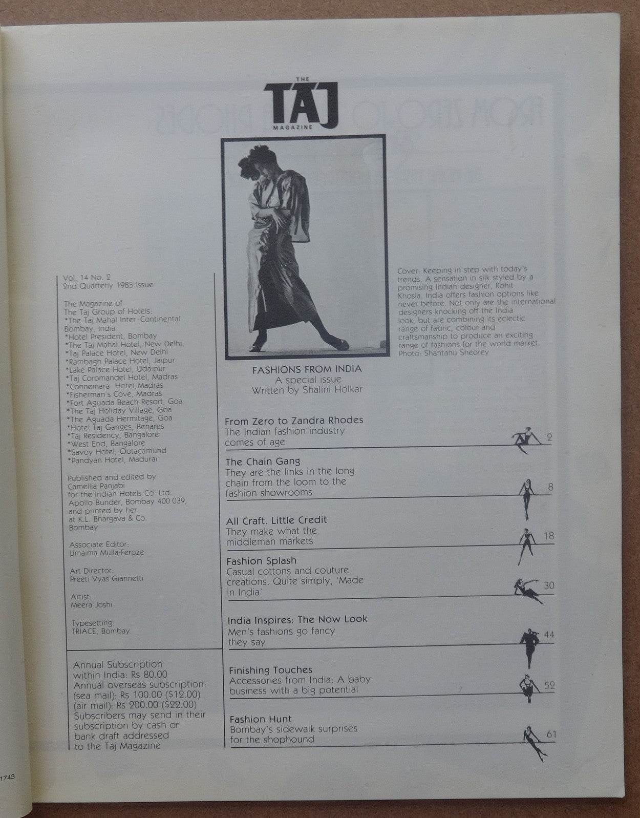 India Taj Mahal Hotel in-house magazine TAJ 1983-1985 (4)