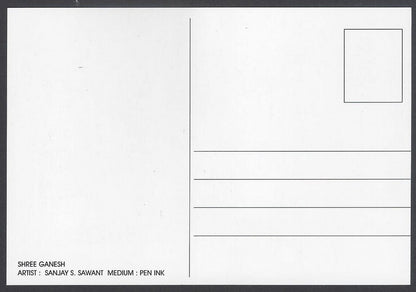 AOP India BOMBAY sketch postcard SHREE GANESH