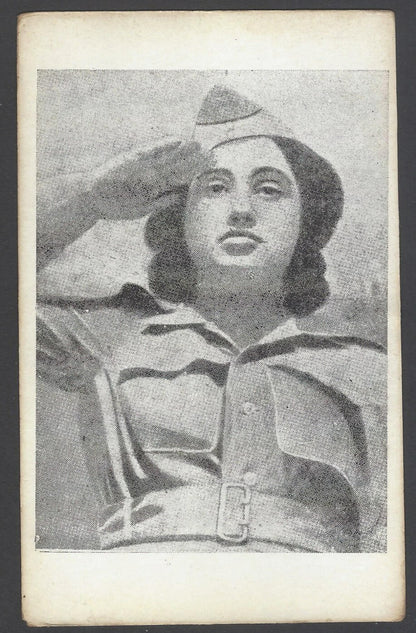 AOP India vinatge patriotic postcard Frredom Fighter Lakshmi Swaminathan/Sehgal