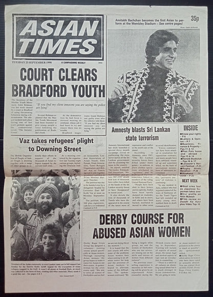 India Bollywood 1990 AMITABH BACHCHAN Wembley performance British press cuttings