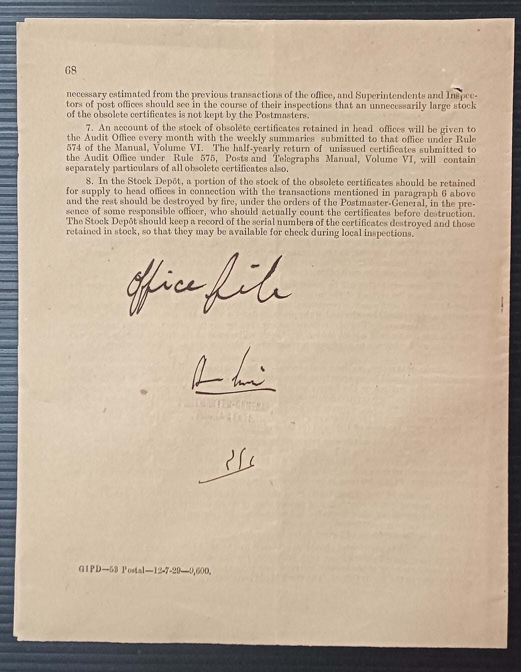 India 1929 DG'S POSTAL CIRCULAR New Issue of Post Office -year Cash Certificates