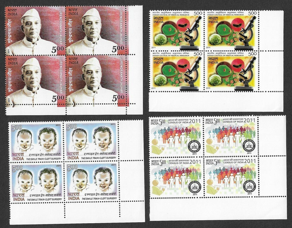 India 2011 Year Pack / set blocks of 4 MNH