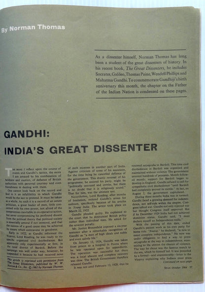 India SPAN Oct 1964 issue GANDHI: THE GREAT DISSENTER etc