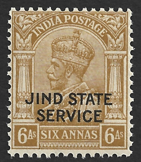India Jind State KGV 1927-37 6a MNH. SG O55w £9