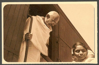 AOP India full back pictorial 50p Gandhi postal card GANDHI 