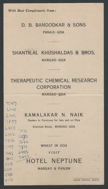 India Cricket 1958 scorecard Wankhede XI vs Bandodkar XI