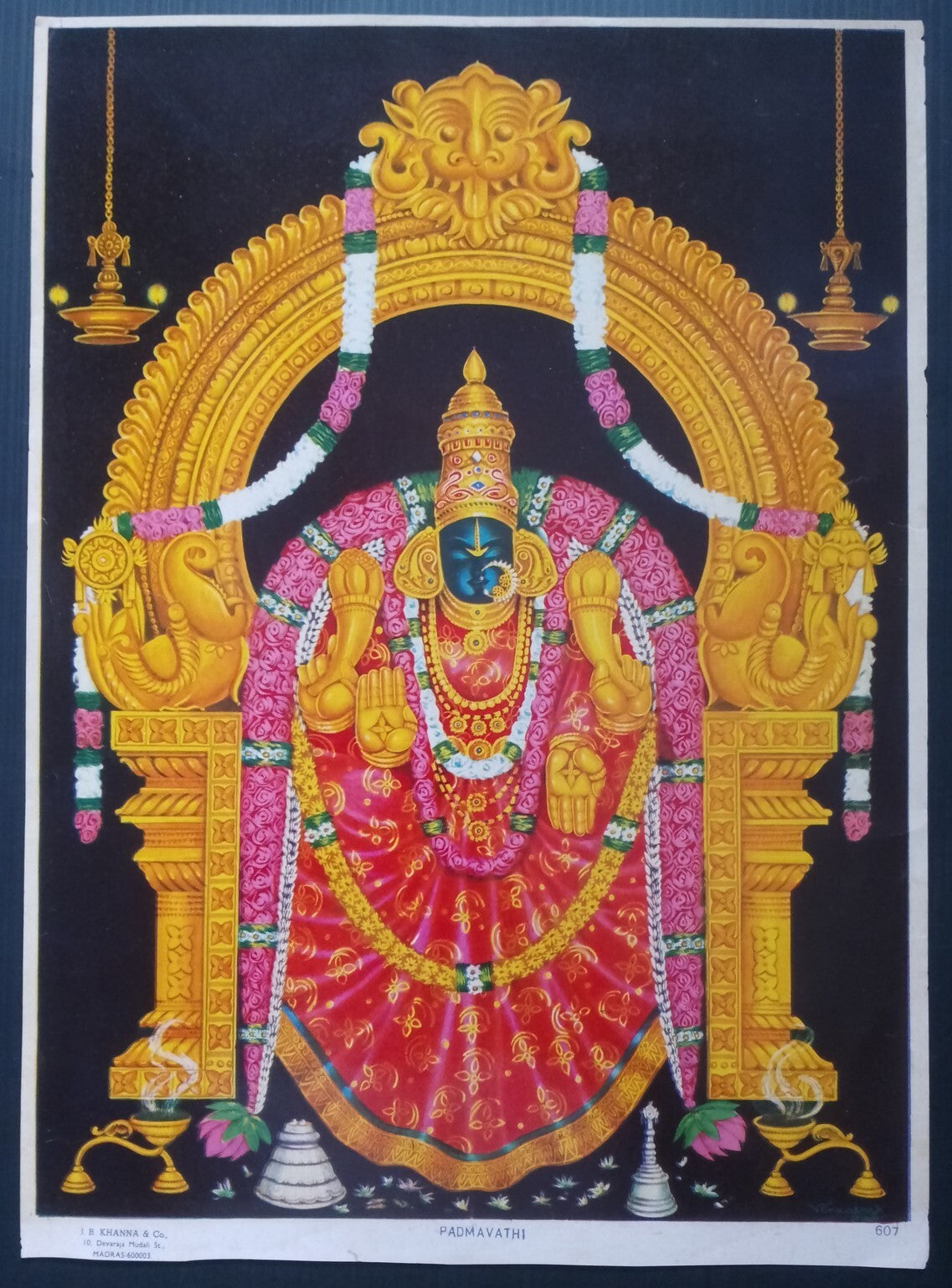 (AOP) India vintage poster PADMAVATHI by J.B. Khanna 13x10inches