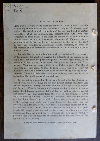 Gandhi Marg by Gandhi Peace Foundation Jan 1958 issue 110pgs India
