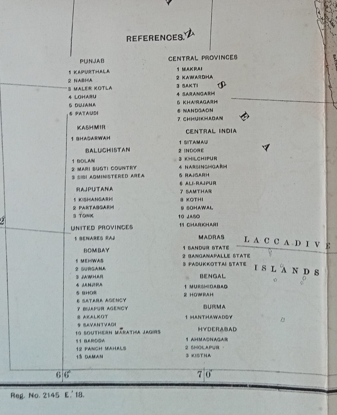 (AOP) Vintage Survey of India COTTON MAP OF INDIA 16" x 18"