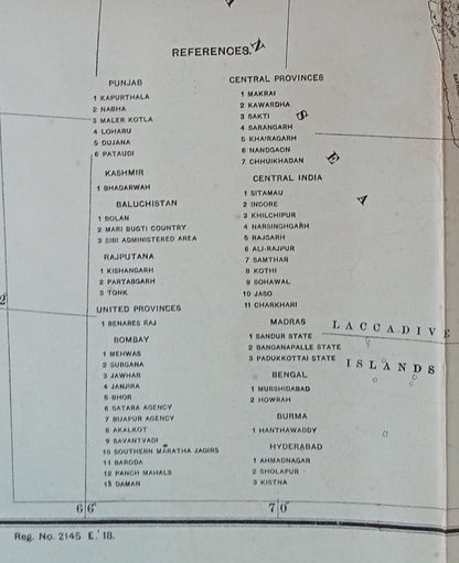 (AOP) Vintage Survey of India COTTON MAP OF INDIA 16" x 18"