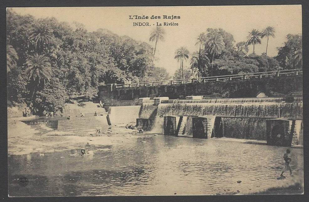 AOP India vintage postcard The River, Indore
