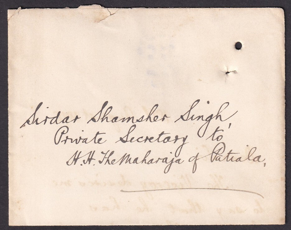 India VICEREGAL LODGE, Simla 1907 crested letter & envelope