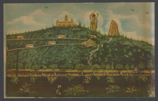 AOP India vintage color postcard Chamundi Hill Views