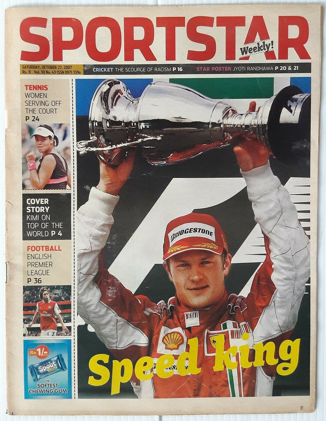 India Sportstar 2006-10 RACING cover issues 10” X 13” (5)