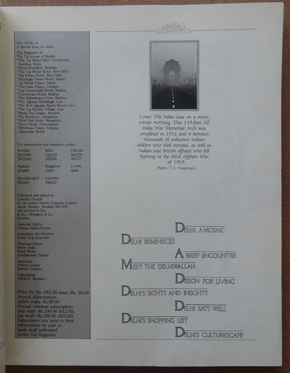 India Taj Mahal Hotel in-house magazine TAJ 1985-1986 (4)