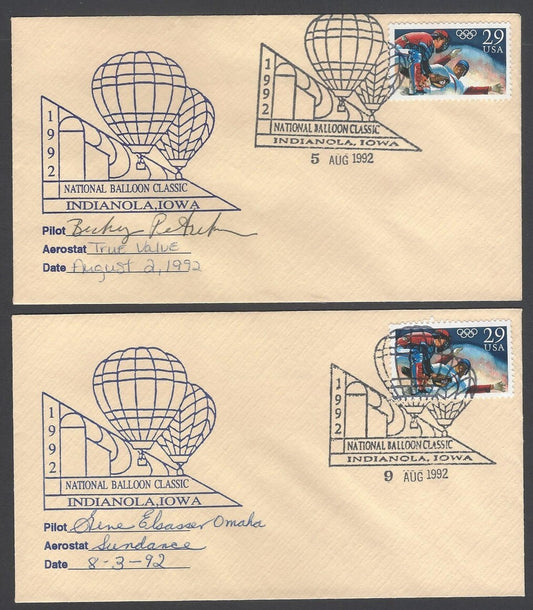 National Balloon Classic, Indianola 1992 covers signed by Pilots (5)